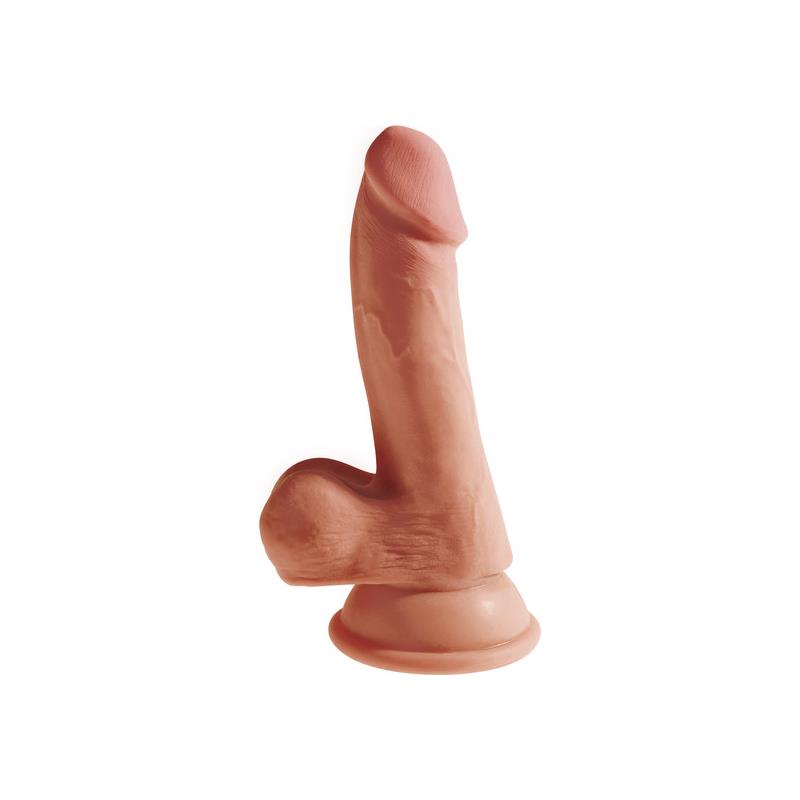 Dildo Triple Density with Testicles 6.5 Caramel