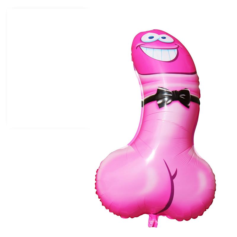 Polyamide balloon in the shape of a pink penis. 90 cm