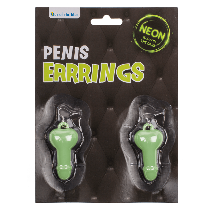 Kinky Pleasure - OB097/98 - Penis Earring 1 Pair 2 Models: GLOW IN THE DARK