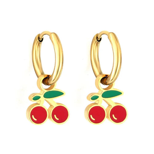 Cherry Huggie Earring
