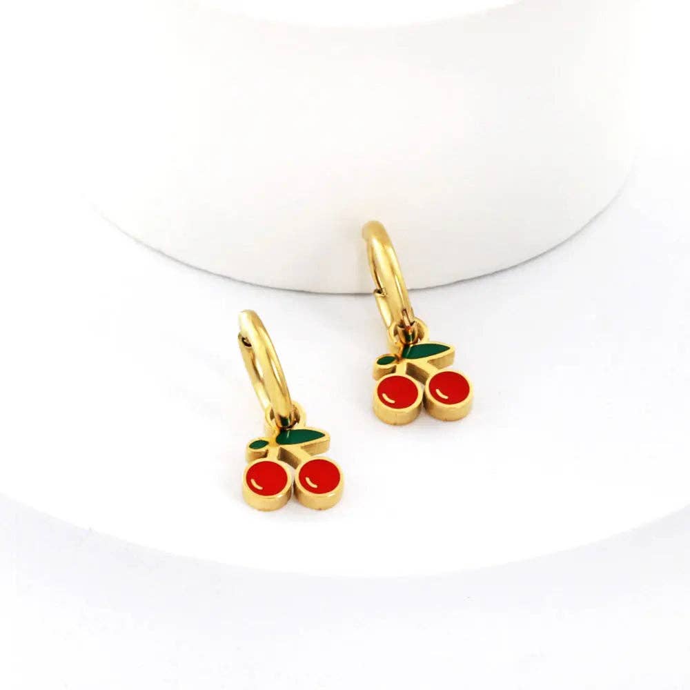 Cherry Huggie Earring