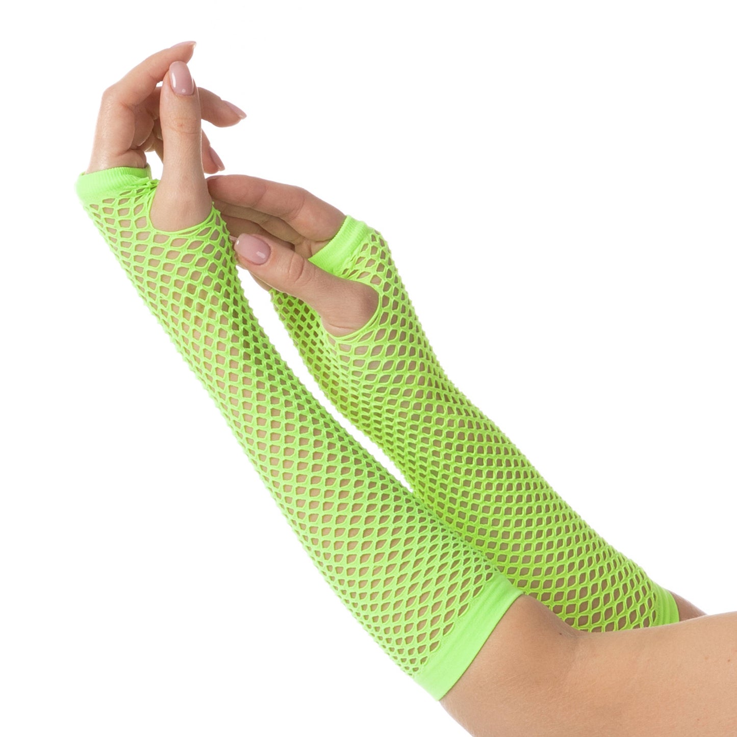 Fishnet Gloves 1980s Rave Hen Party Neon Fancy Dress Costume: Yellow