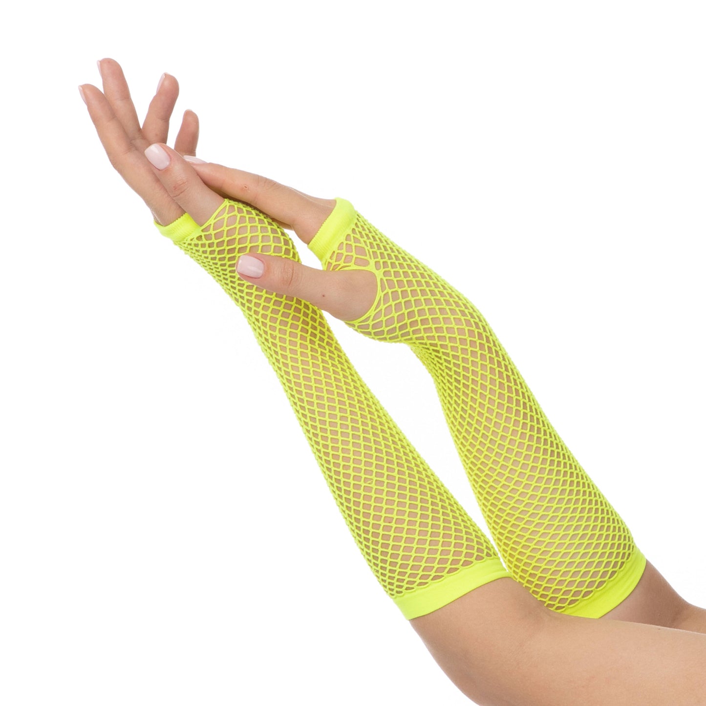 Fishnet Gloves 1980s Rave Hen Party Neon Fancy Dress Costume: Pink