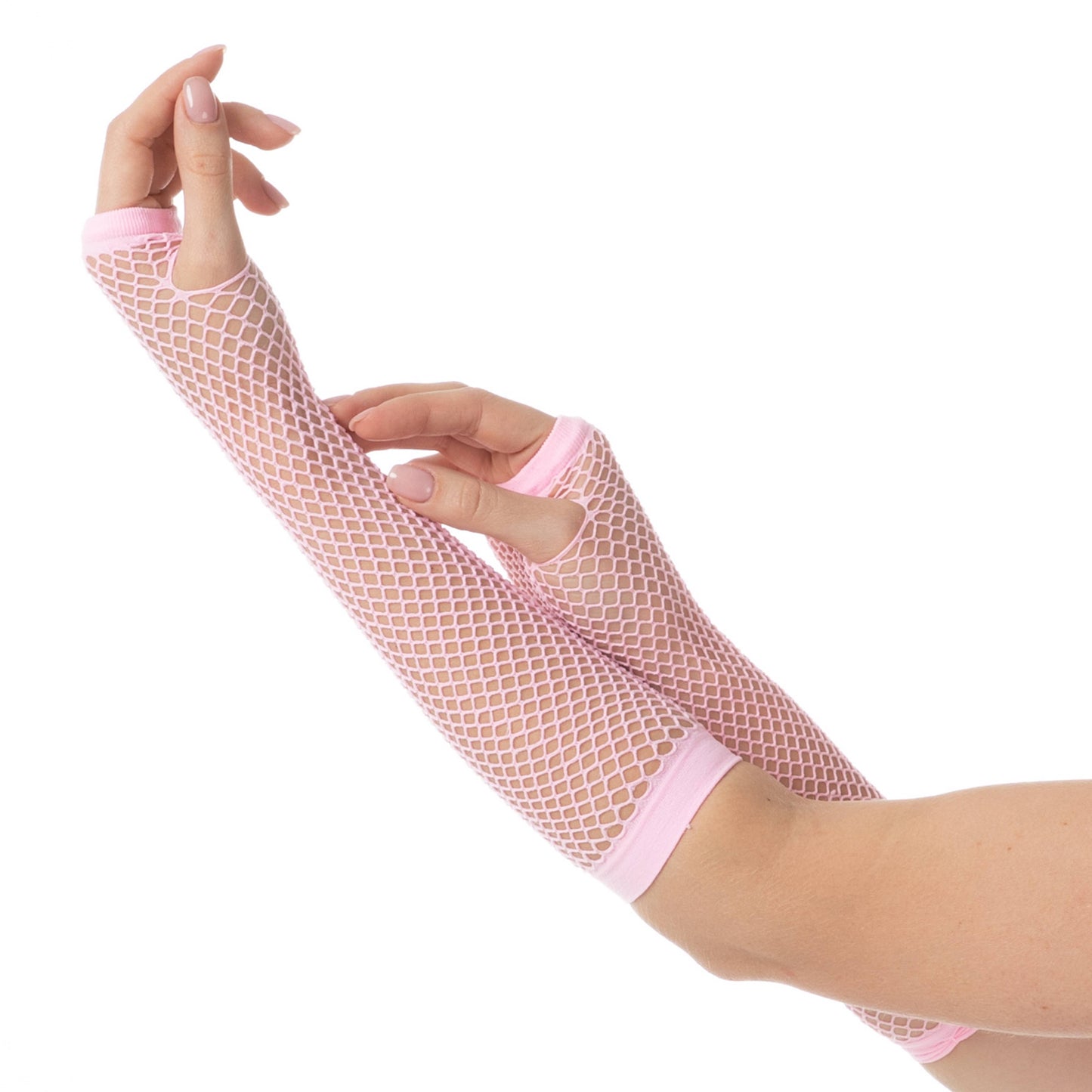 Fishnet Gloves 1980s Rave Hen Party Neon Fancy Dress Costume: Pink