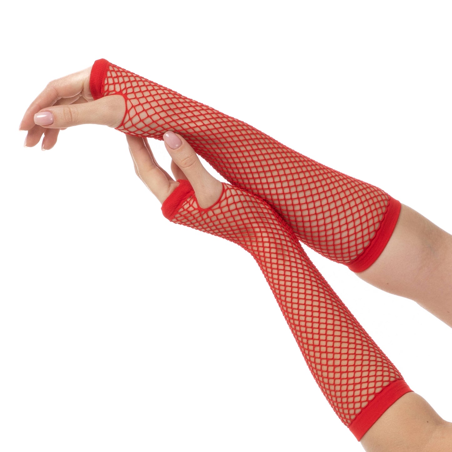 Fishnet Gloves 1980s Rave Hen Party Neon Fancy Dress Costume: Black