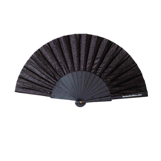 Black Glitter 23cm fan