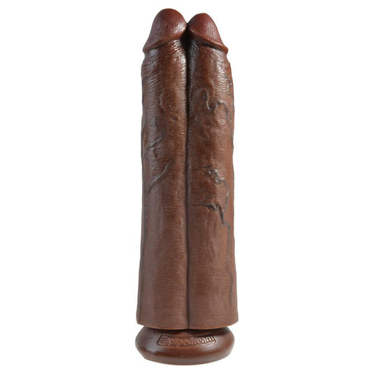 Double Dildo Two Cocks One Hole 11 Brown