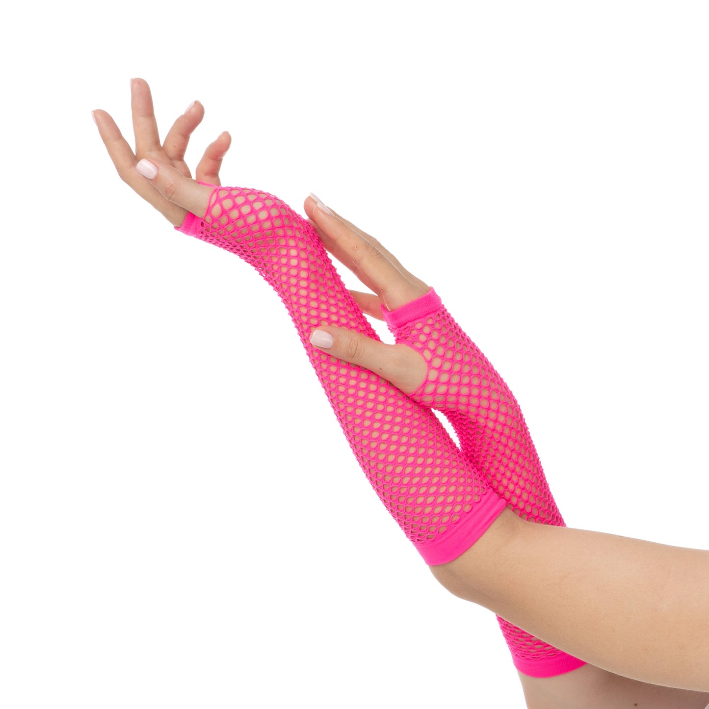 Fishnet Gloves 1980s Rave Hen Party Neon Fancy Dress Costume: New Neon Green
